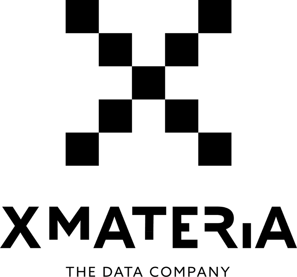 xmateria logo black portrait with strap-1-1